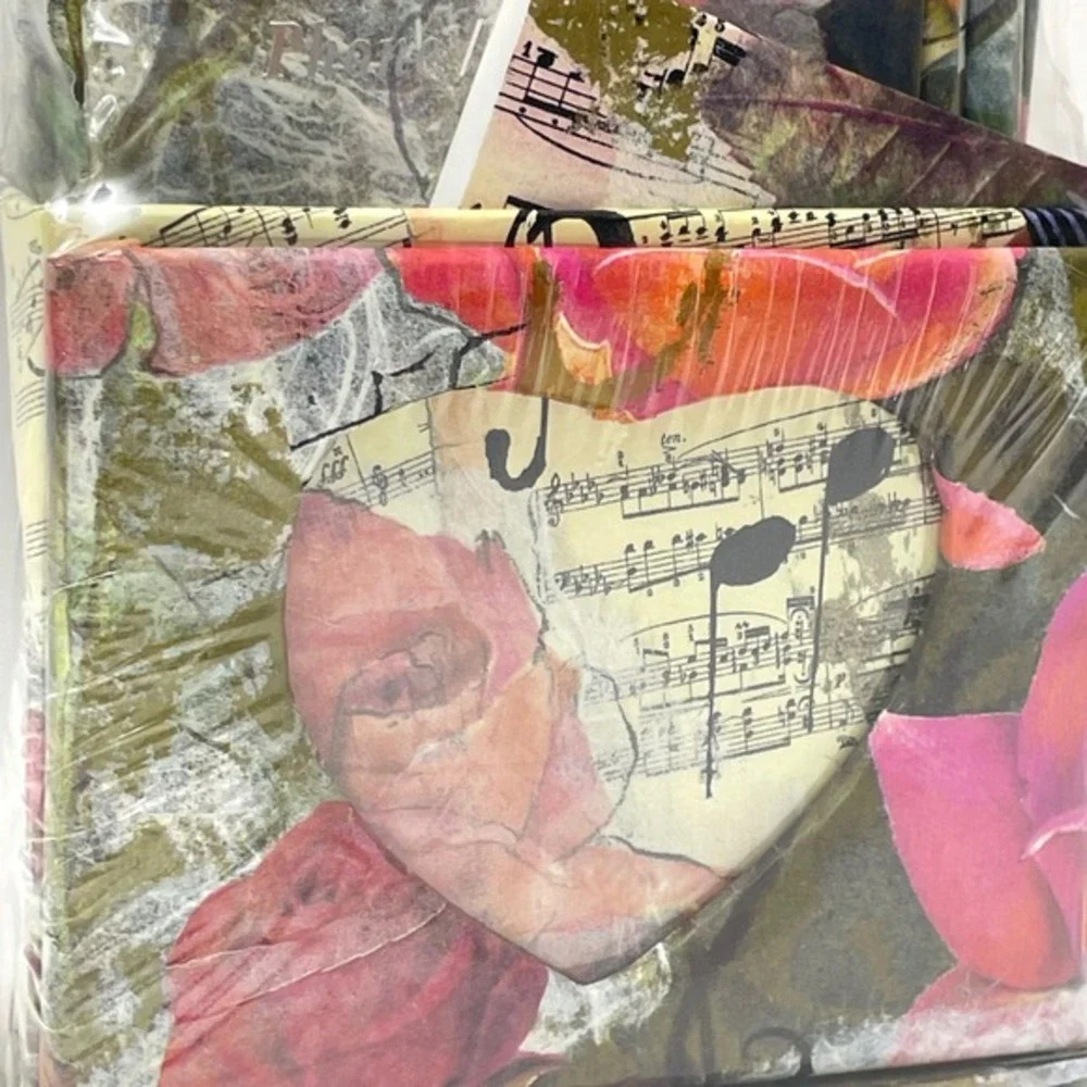 NEW Floral Music Note Stationary Set Heart Picture Frame Notebook   Address Book